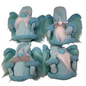 Handmade Angel Gnome Blue Weighted Moveable Arms Christmas Decor
